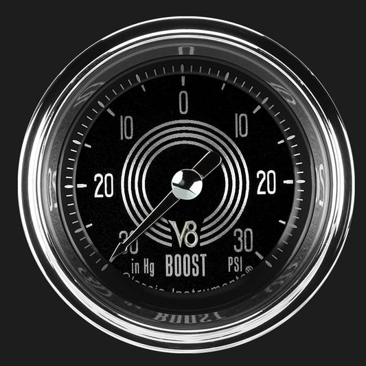 Classic Instruments V8SR141SHC V8 Speedster 2-1/8" Full Sweep Electric Boost/V