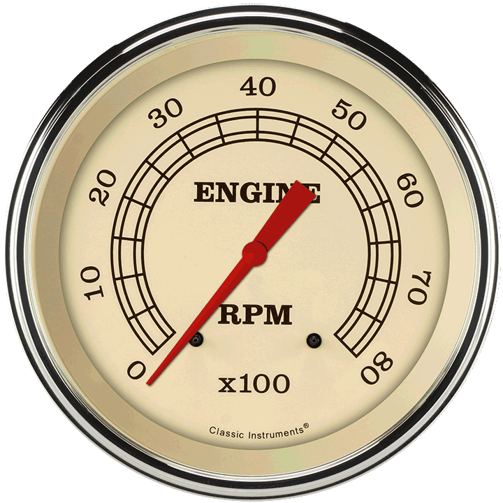 Classic Instruments VT71SLF Vintage - Tachometer 8K RPM 4-5/8"