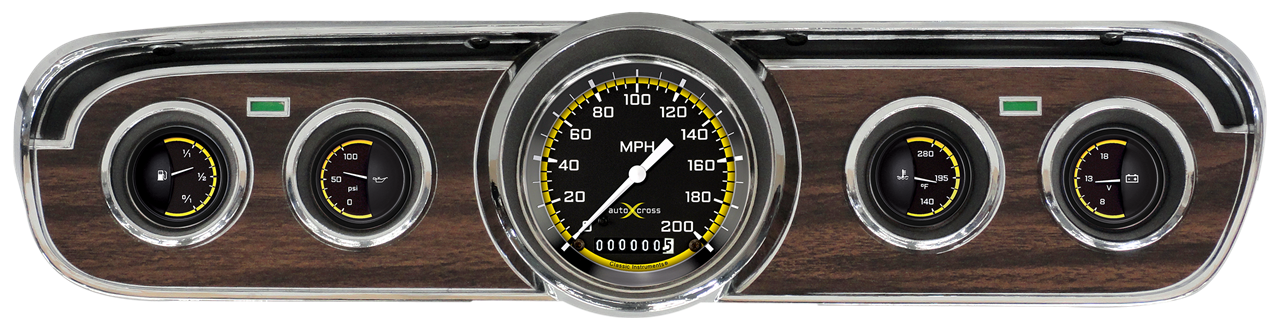 Classic Instruments MU65AXY00 AutoCross Yellow 1965-66 Mustang Package