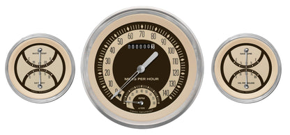 Classic Instruments NT61SLC Nostalgia VT - 3 Gauge Set 4-5/8" Speedtachular & 2x 3-3/8" Duals
