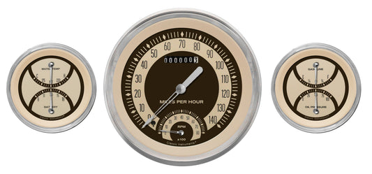 Classic Instruments NT61SLC Nostalgia VT - 3 Gauge Set 4-5/8" Speedtachular & 2x 3-3/8" Duals