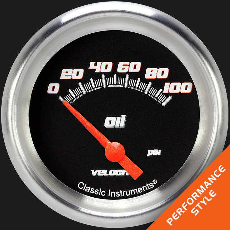 Classic Instruments VS281BAPF Velocity Black w/ Aluminum Performance Bezel 2 5
