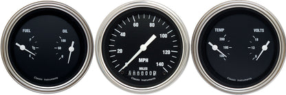 Classic Instruments HR04SLF Hot Rod - 3 Gauge Set 3-3/8" Speedo & 2x Dual