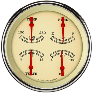 Classic Instruments VT75SLF Vintage - Quad Gauge 4-5/8" (240-33 OHM)