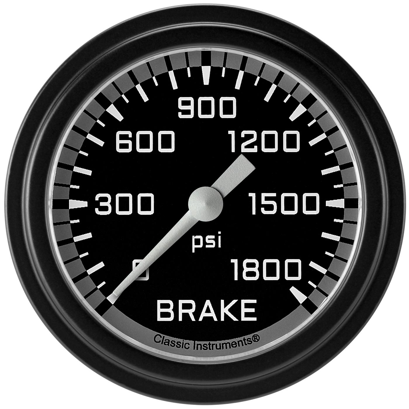 Classic Instruments AX367GBLF Autocross Gray 2 5/8" Brake Pressure Gauge