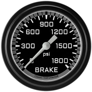 Classic Instruments AX367GBLF Autocross Gray 2 5/8" Brake Pressure Gauge
