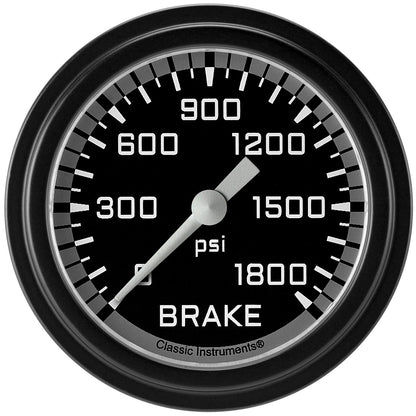 Classic Instruments AX367GBLF Autocross Gray 2 5/8" Brake Pressure Gauge