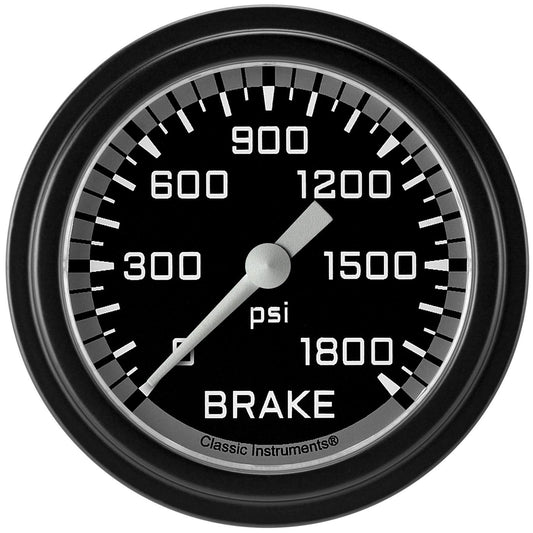 Classic Instruments AX367GBLF Autocross Gray 2 5/8" Brake Pressure Gauge