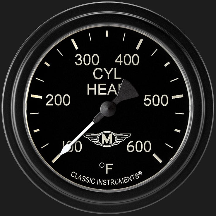 Classic Instruments MA397BLF Moal Bomber 2 5/8" Cylinder Head Temp. Gauge