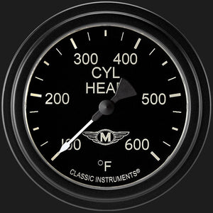 Classic Instruments MA397BLF Moal Bomber 2 5/8" Cylinder Head Temp. Gauge