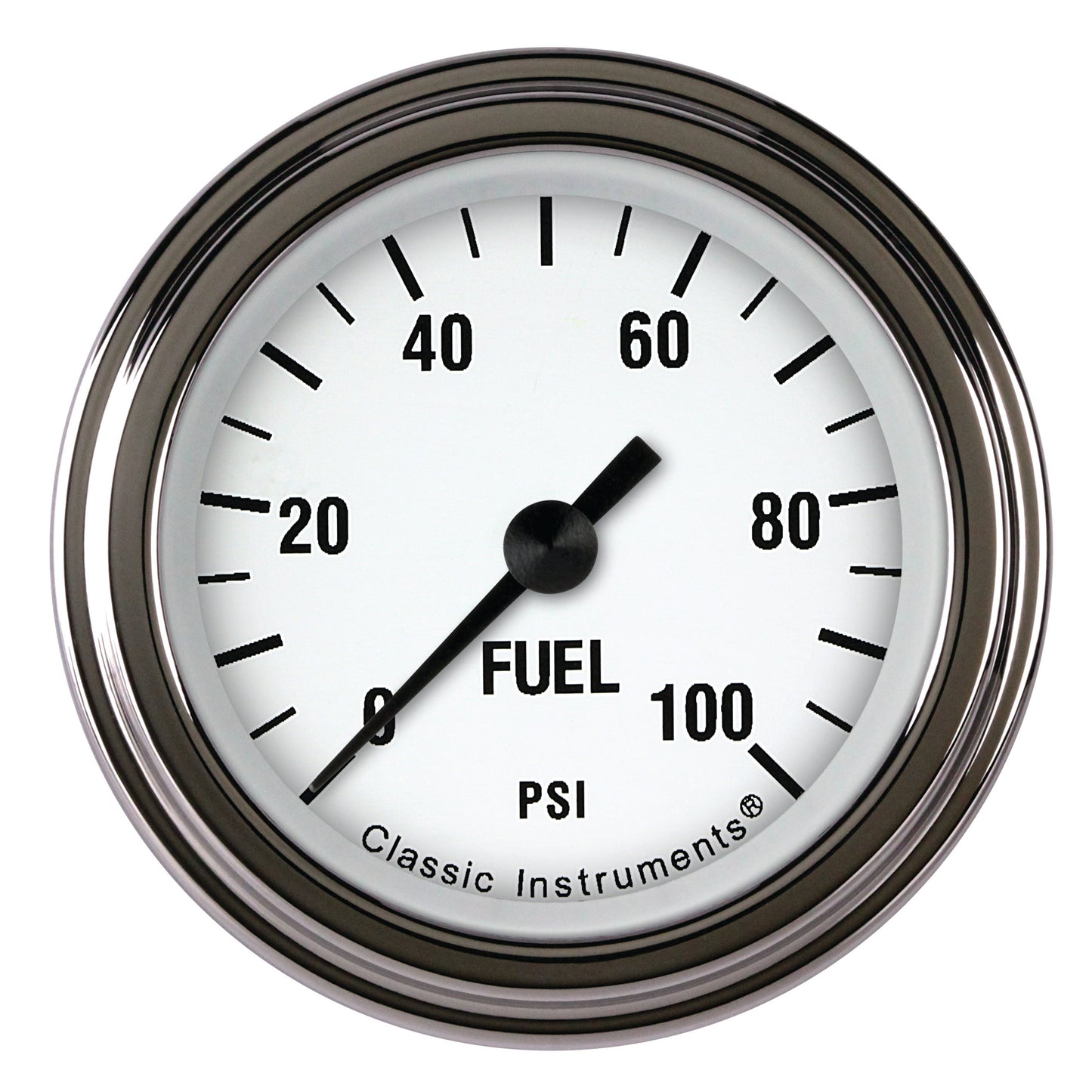 Classic Instruments WH146SLF White Hot 2-1/8" Full Sweep Fuel Pressure 100psi