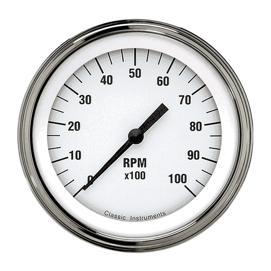 Classic Instruments WH10SLF White Hot - Tachometer 10K RPM 3-3/8"