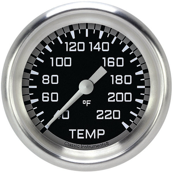 Classic Instruments AX329GAPF Autocross Gray 2 5/8" Stock Eliminator Temp. Gauge