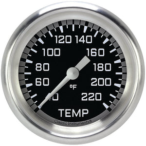 Classic Instruments AX329GAPF Autocross Gray 2 5/8" Stock Eliminator Temp. Gauge
