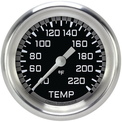Classic Instruments AX329GAPF Autocross Gray 2 5/8" Stock Eliminator Temp. Gauge