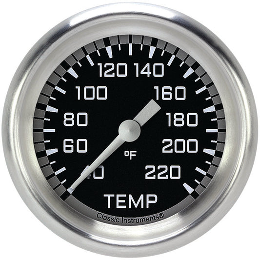 Classic Instruments AX329GAPF Autocross Gray 2 5/8" Stock Eliminator Temp. Gauge