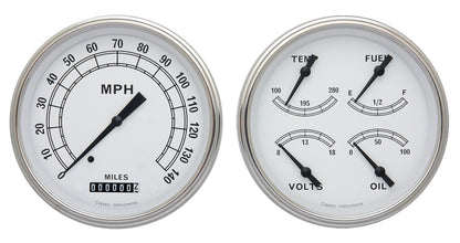 Classic Instruments CW52SLF Classic White 4 - 5/8" Speedo & Quad