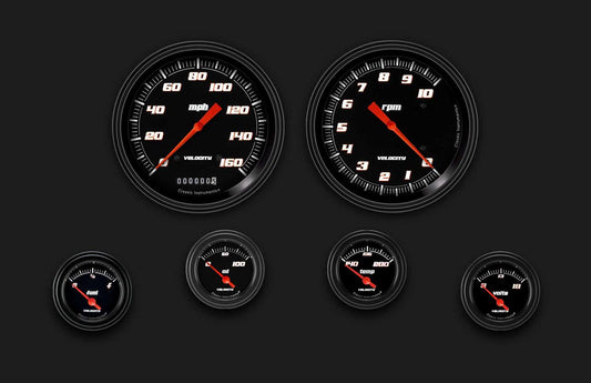 Classic Instruments VS51BBLF Velocity Black w/ Black Bezel 4 - 5/8" Speedo & Tac