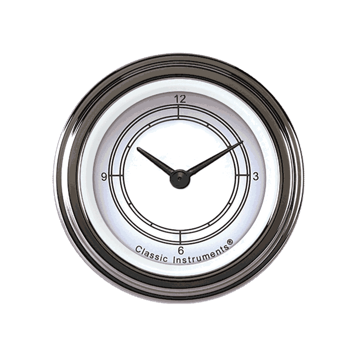 Classic Instruments CW90SLF Classic White - Clock Gauge 2-1/8"