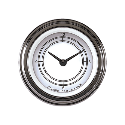 Classic Instruments CW90SLF Classic White - Clock Gauge 2-1/8"