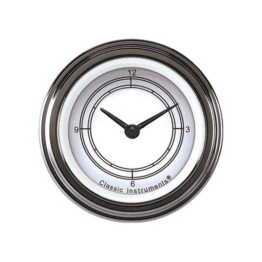 Classic Instruments CW90SLF Classic White - Clock Gauge 2-1/8"