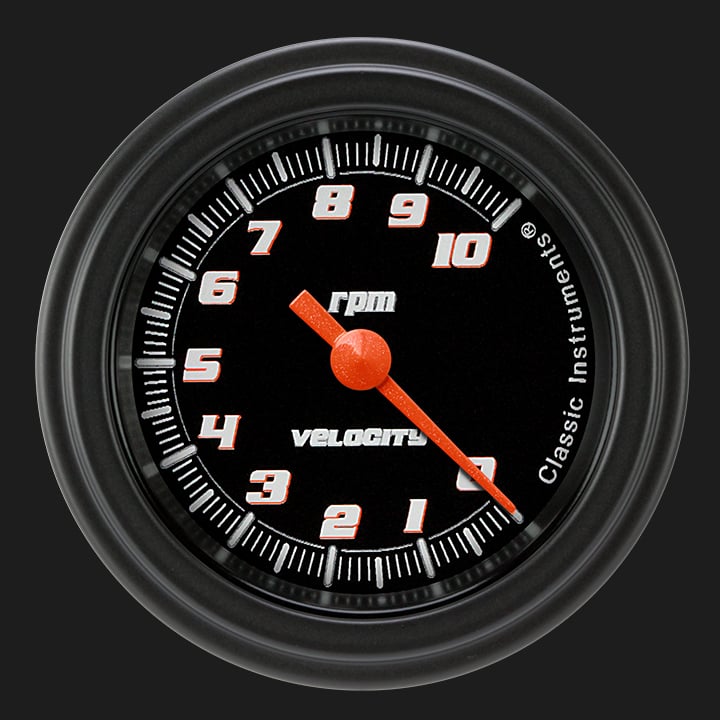 Classic Instruments VS183BBLF Velocity Black w/ Black Bezel 2-1/8" Tachometer
