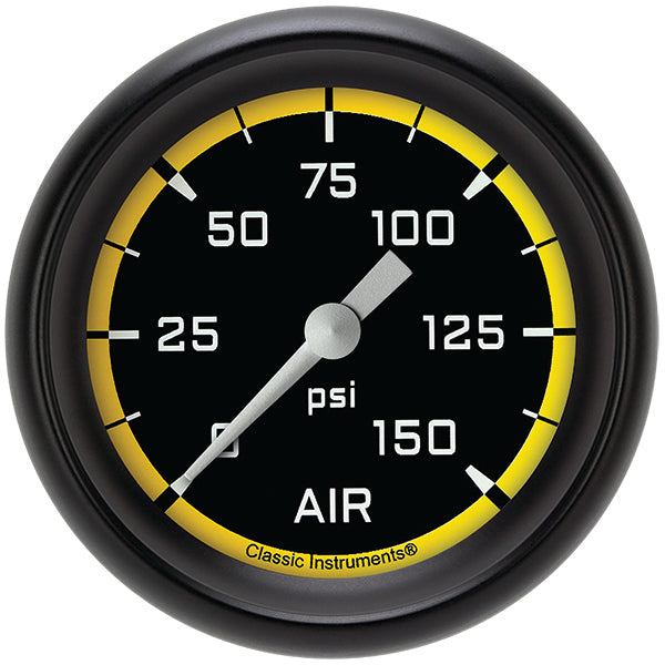Classic Instruments AX318YBPF Autocross Yellow 2 5/8" Air Pressure Gauge
