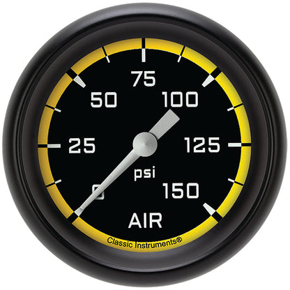 Classic Instruments AX318YBPF Autocross Yellow 2 5/8" Air Pressure Gauge