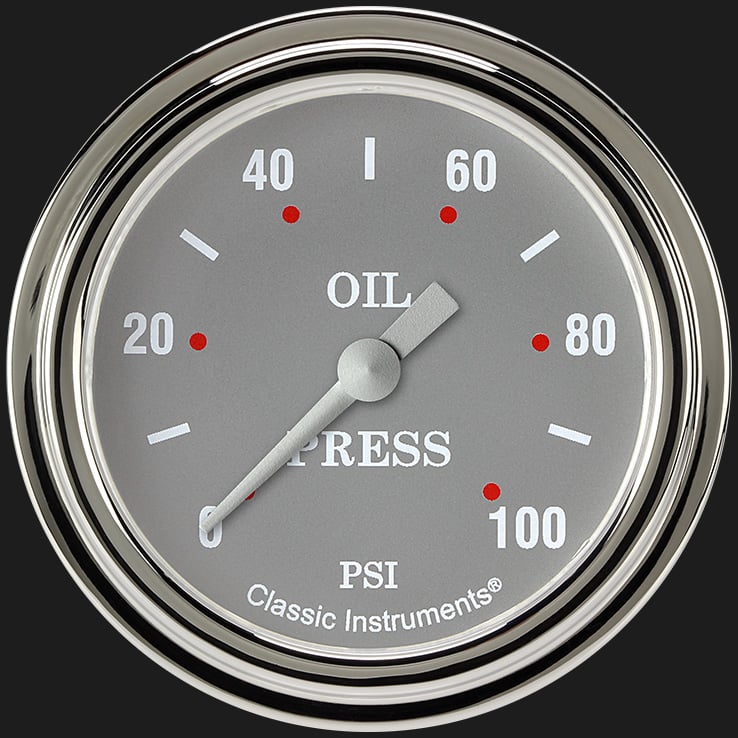 Classic Instruments SG381SLF Silver Gray 2 5/8" Oil Pressure Gauge