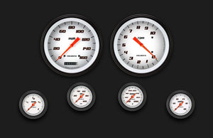 Classic Instruments VS151WBLF Velocity White Six Gauge Set 151