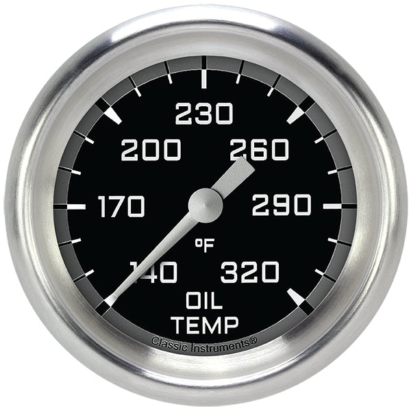 Classic Instruments AX328GAPF Autocross Gray 2 5/8" Oil Temperature Gauge