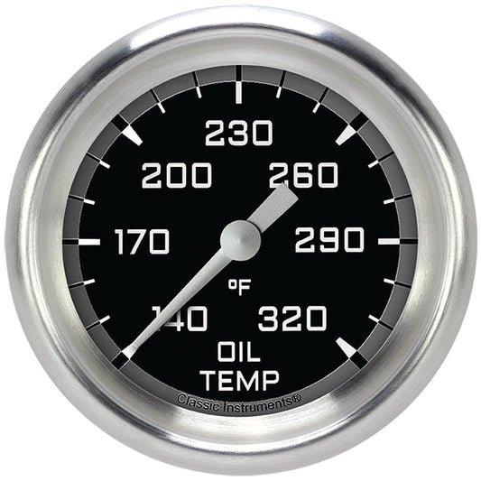 Classic Instruments AX328GAPF Autocross Gray 2 5/8" Oil Temperature Gauge