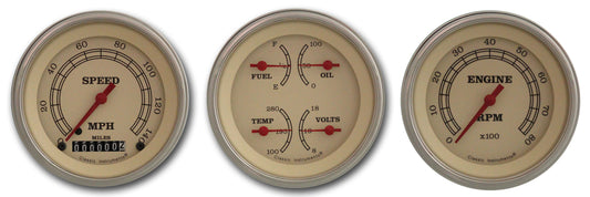 Classic Instruments VT03SLF Vintage - 3 Gauge Set 3-3/8" Speedo, Tach & Dual