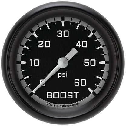 Classic Instruments AX343GBPF Autocross Gray 2 5/8" Boost Gauge, 60 psi