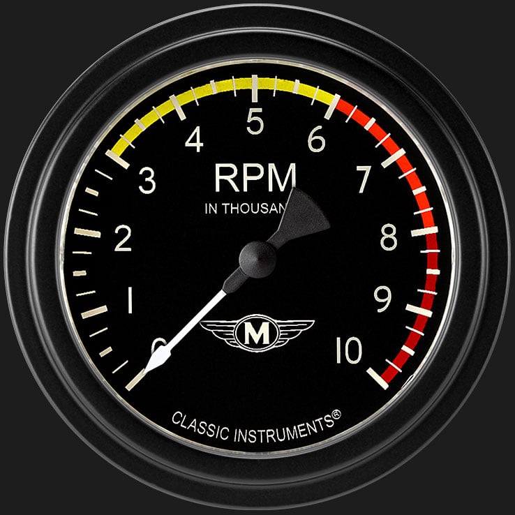 Classic Instruments MA383BLF Moal Bomber 2 5/8" Tachometer