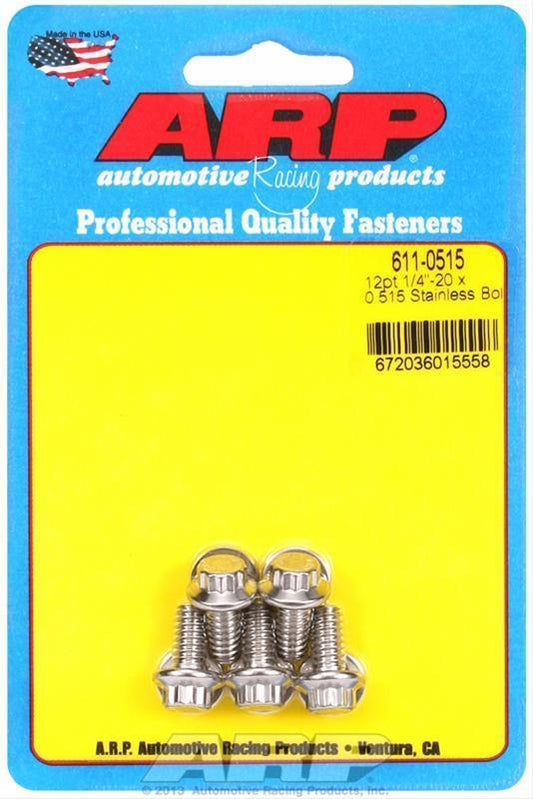 ARP 611-0515 1/4-20 X 0.515 12PT SS Bolts