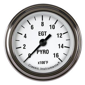 Classic Instruments WH198SLF White Hot 2 1/8" Exhaust Gas Temp. Gauge