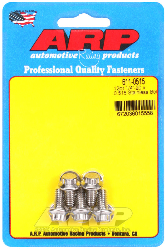 ARP Fasteners ARP611-0515 611-0515 1/4-20 X 0.515 12PT SS Bolts