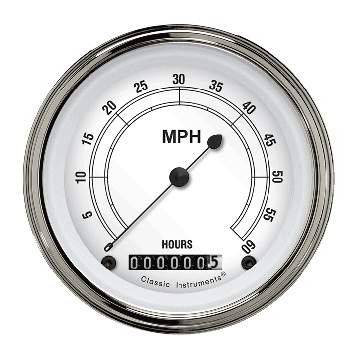 Classic Instruments LSCW Low Speed Speedo, Classic White