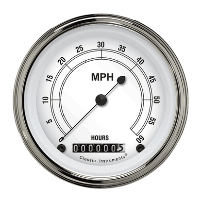 Classic Instruments LSCW Low Speed Speedo, Classic White