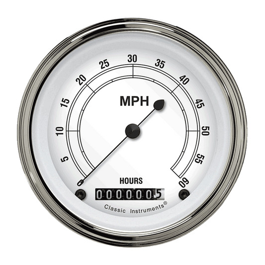 Classic Instruments LSCW Low Speed Speedo, Classic White