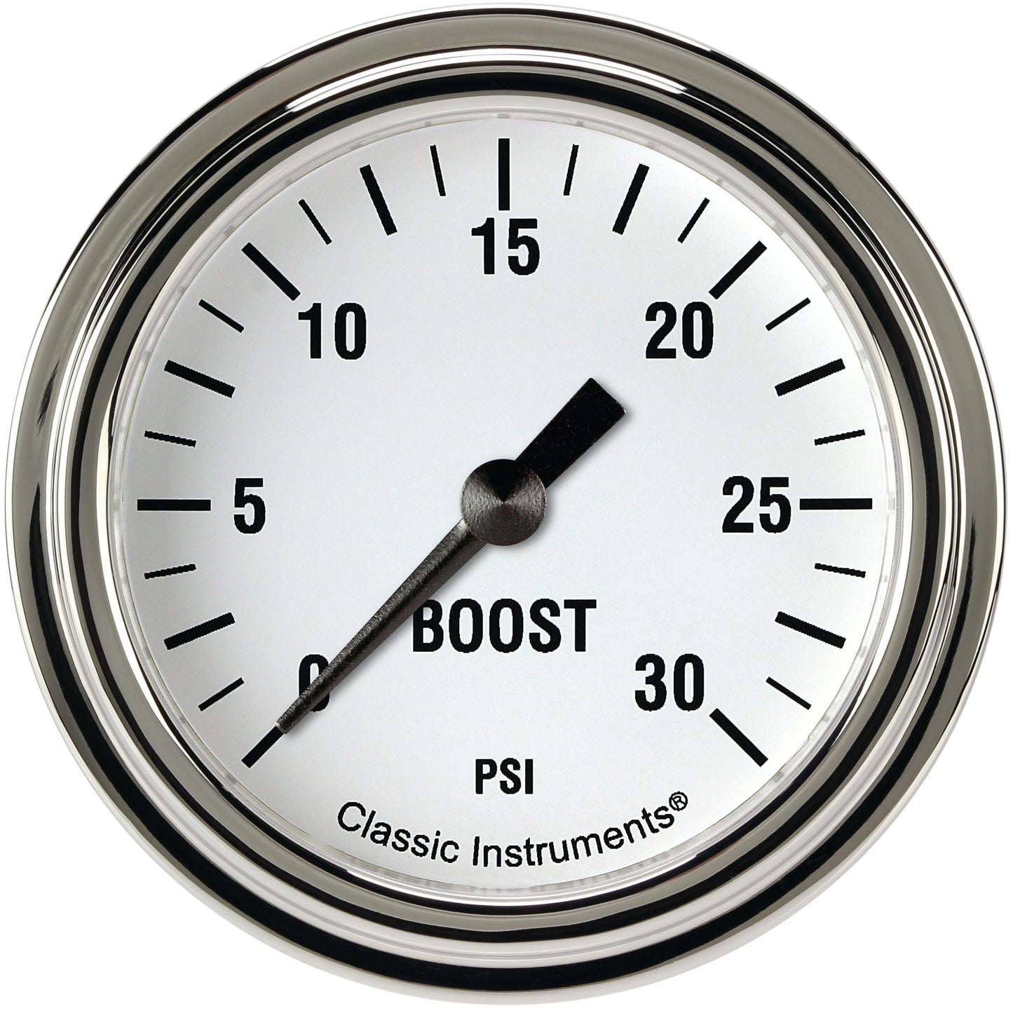 Classic Instruments WH342SLF White Hot 2 5/8" Boost Gauge, 30 psi