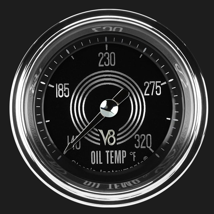 Classic Instruments V8SR128SHC V8 Speedster 2-1/8" Full Sweep Oil Temp