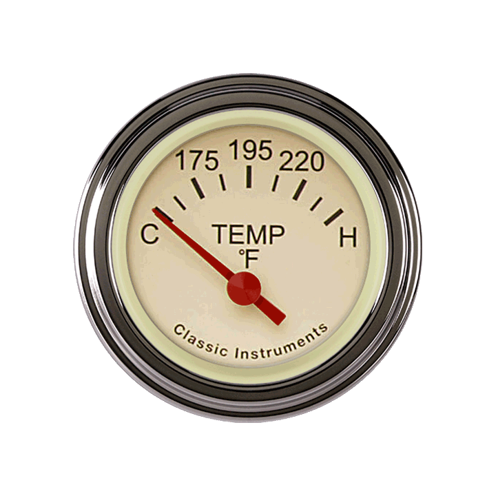 Classic Instruments TE26TSLF Tetra Series, Tan Temp Gauge