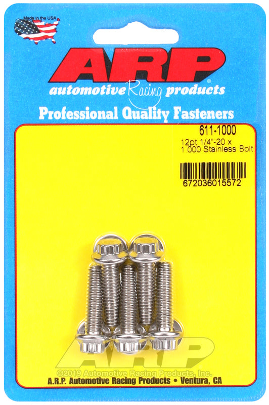 ARP 611-1000 1/4-20 X 1.000 12PT SS Bolts