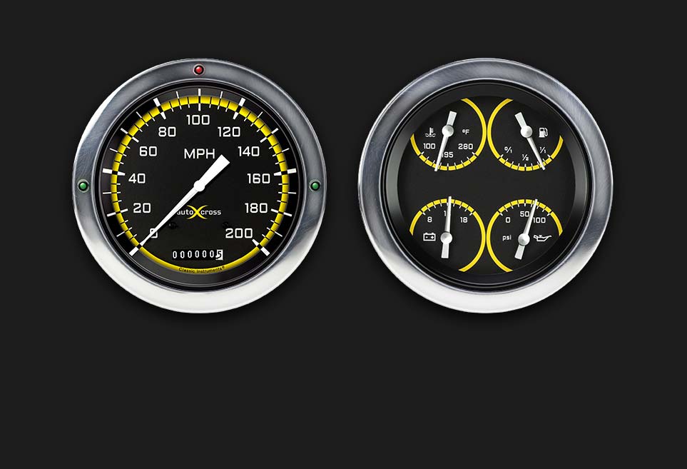 Classic Instruments Auto Cross Yellow 1954 - 55 Chevy Truck Package - CT54AXY52