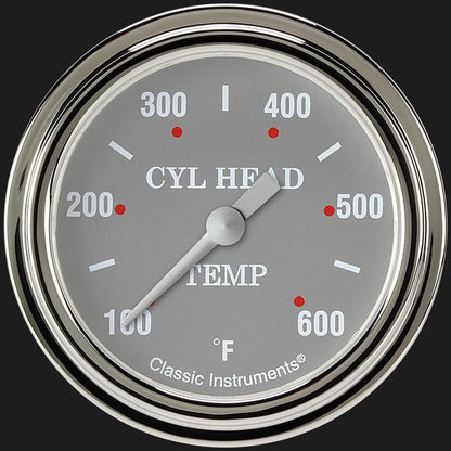 Classic Instruments SG397SLF Silver Gray 2 5/8" Cylinder Head Temp. Gauge