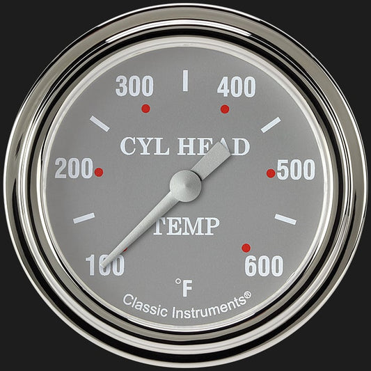 Classic Instruments SG397SLF Silver Gray 2 5/8" Cylinder Head Temp. Gauge