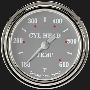Classic Instruments SG397SLF Silver Gray 2 5/8" Cylinder Head Temp. Gauge