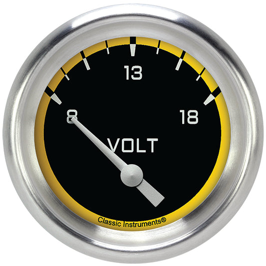 Classic Instruments AX230YAPF Autocross Yellow w/ Aluminum Performance Bezel